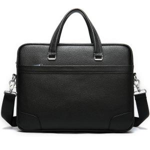 Wholesale Full Grain Leather Briefcase Attache Laptop Bag Black Unisex Classy BRB03 from china suppliers