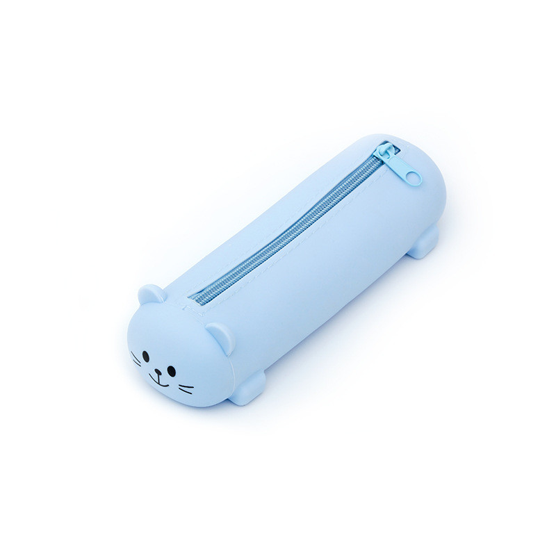 Cute Animal Silicone Pencil Case Organizer Storage Bag Waterproof Cosmetic Zipper Pouch