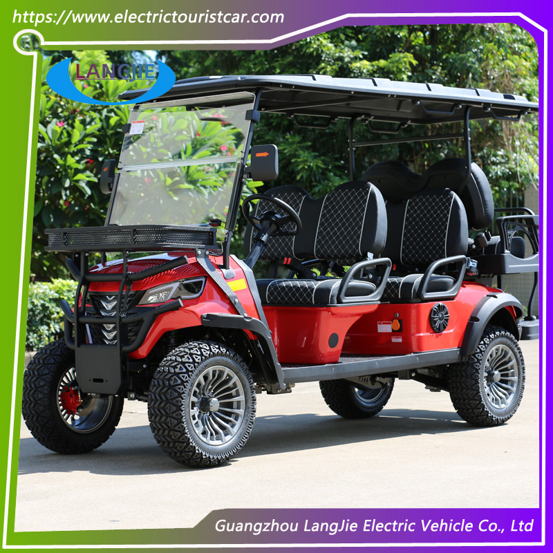 High Performance 5KW AC Motor Off-Road Electric Hunting Cart 6 Seats Lifted Golf Cart