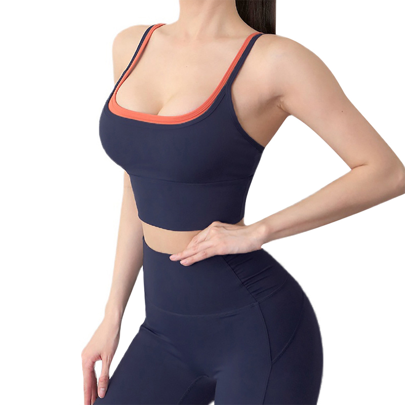 Oem Factory Manufacturer Custom Logo Ladies Sports Bras Yellow Pink Leisure Womens Workout Vest