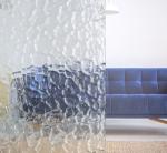6-12mm Patterned Tempered Glass , Coloured Textured Glass Oleophobic Coating
