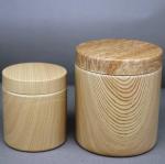 Heat Transferring Plastic Powder Canister Food Wooden Storage Jars 95mm Dia