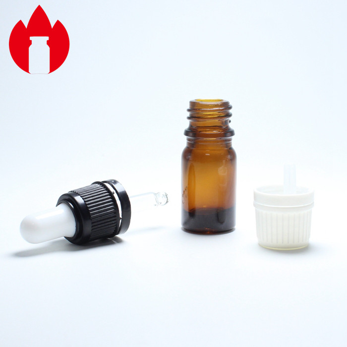 Amber Glass 5ml Essential Oil Bottles With Dropper Cap