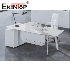 Wholesale White Black Modern Glass Desk Office Transparent Tempered Glass Table from china suppliers