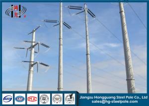 Wholesale Hot Dip Galvanized Steel Power Pole , Electrical Transmission Poles 450 Dan Design Load from china suppliers