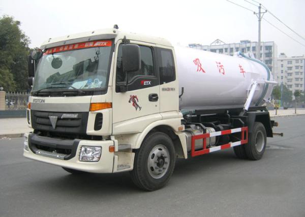 12CBM Vvacuum Cleaner Truck , 10 Tons / 12 Tons Foton 4 X 2 Sewage Suction