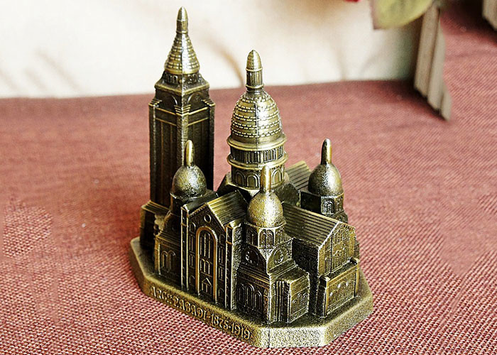 Bronze Plated Keepsake DIY Craft Gifts Russia Cathedral Of Christ Architecture Model