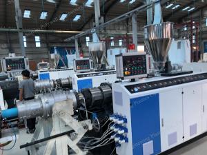 Wholesale Double Screw Plastic Pipe Extrusion Machine PVC UPVC CPVC Water Pipe Production Extruder from china suppliers