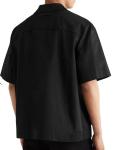 Men's Casual Heavyweight Cotton Black Print Zip Up Shirt S-5XL or Custom Hip Hop