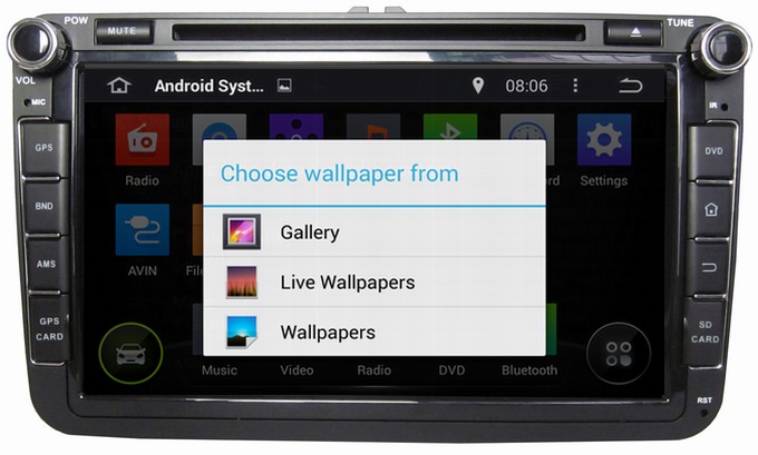 Ouchuangbo Auto Radio Stereo GPS Navigation for Volkswagen Sagitar /Touran 2006-2012 Android 4.4 3G Wifi OCB-8008AD