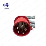 16A / 32A / 63A / 125A PA66 red / blue Circular Connector Cable Assembly With