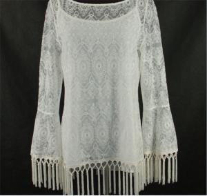 China Durable quality plain color viscose fringe for ladies garments on sale