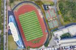 Red Synthetic Rubber Jogging Track All Weather Athletic Track Flooring