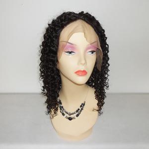 Wholesale 100% Virgin Human Hair #1b 130% Density Indian Remy Deep Curl Full Lace wigs from china suppliers