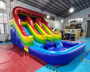 Wholesale 0.55mm PVC Outdoor Inflatable Water Slides With Pool from china suppliers