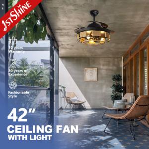 Wholesale 42 Inch Black Retractable Ceiling Fan With Light Remote Control from china suppliers