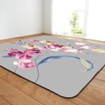 Painted Flower Polyester Bedroom Floor Carpets 6x9 Rug Under Dining Table