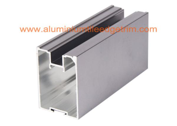 Anodized Grey Aluminium Sliding Wardrobe Door Profiles 4-6m Length Anti