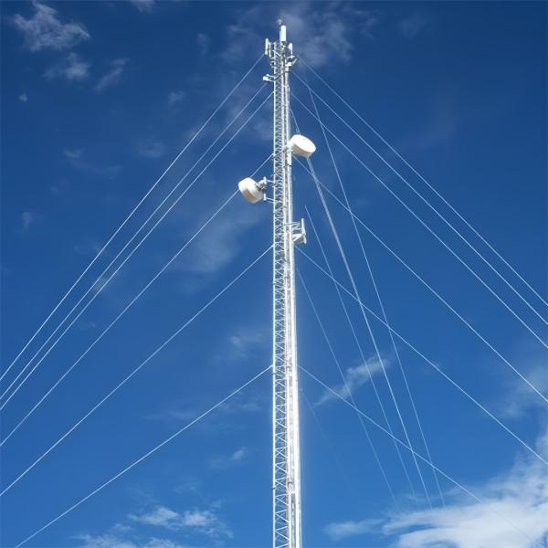 Gsm Outdoor Antenna Tower Telecom Steel Guyed Pole Tower 30m Lattice Triangle