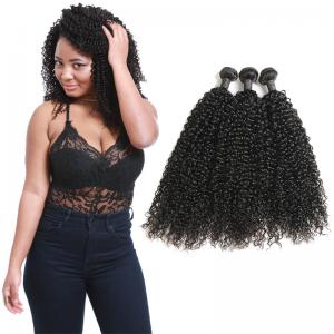 Wholesale Natural Black Virgin Curly Hair Bundles / Curly Weave Human Hair 3 Bundles from china suppliers