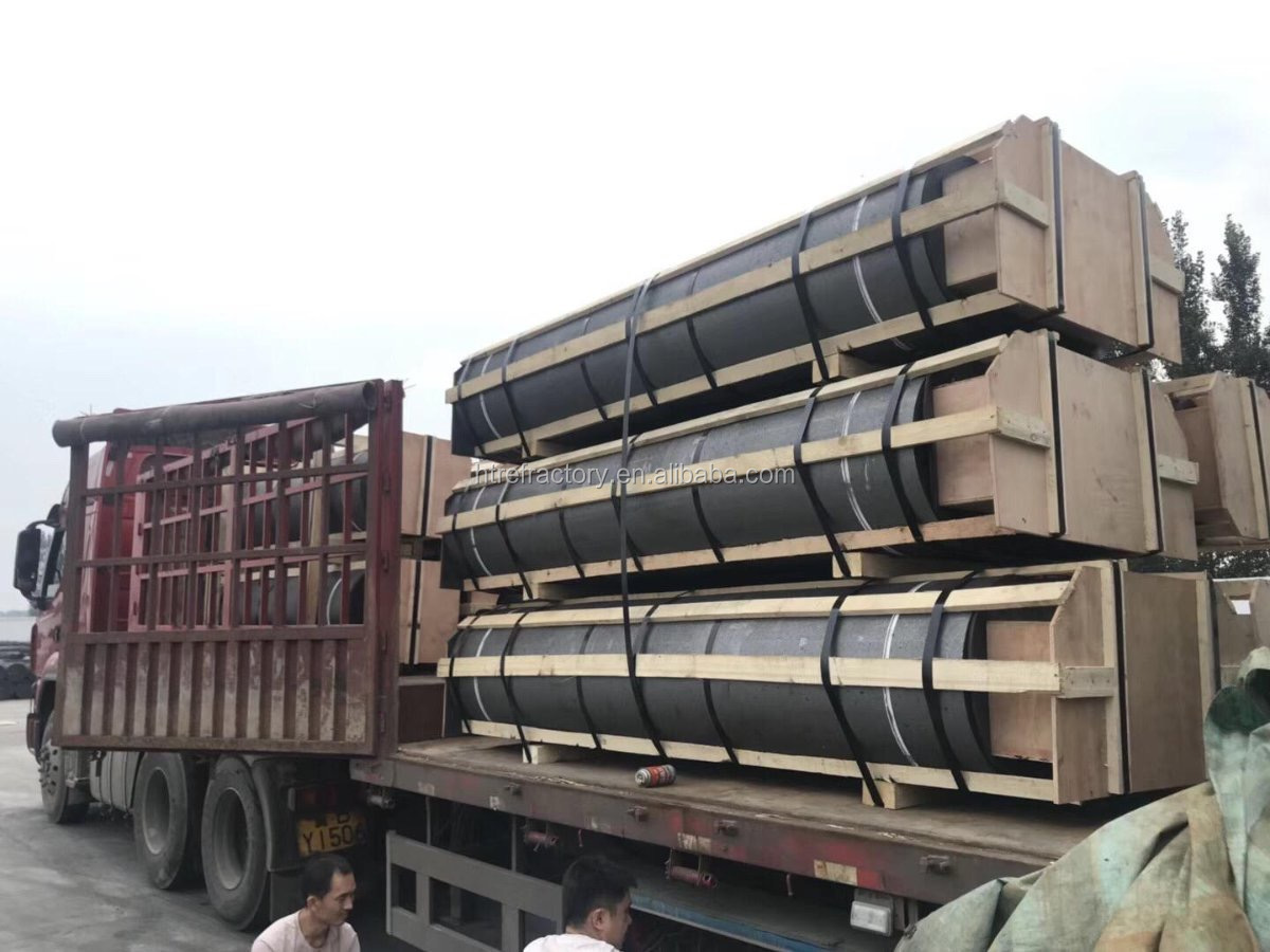 Refractory Supplies Black Graphite Electrode for Electric Arc Furnaces