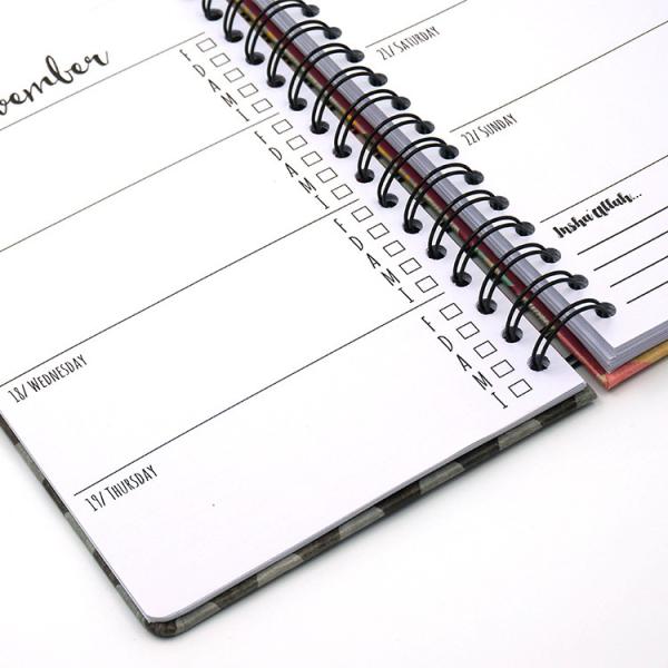 65C Planner Spiral Notebook Printing Services PVC With Elastic Band 240pages