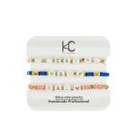 Polymer Clay Beaded Letter Bracelet , 7.4*8mm Alphabet Bead Bracelets