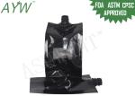 Glossy Black Liquid Spout Bags Clear Window For Soft Drinks / Energy Drinks