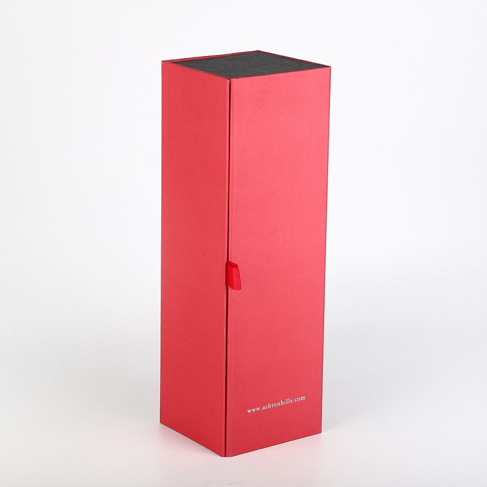 Collapsible One Piece Wine Bottle Gift Box Packaging For Weddings Anniversaries