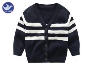 China Sofy Kid Boys Striped Cardigan Sweater , Cotton Children's Knitted Cardigans on sale