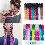 24 Inch Synthetic Crochet Braid Pre Stretched Braiding Hair Colorful