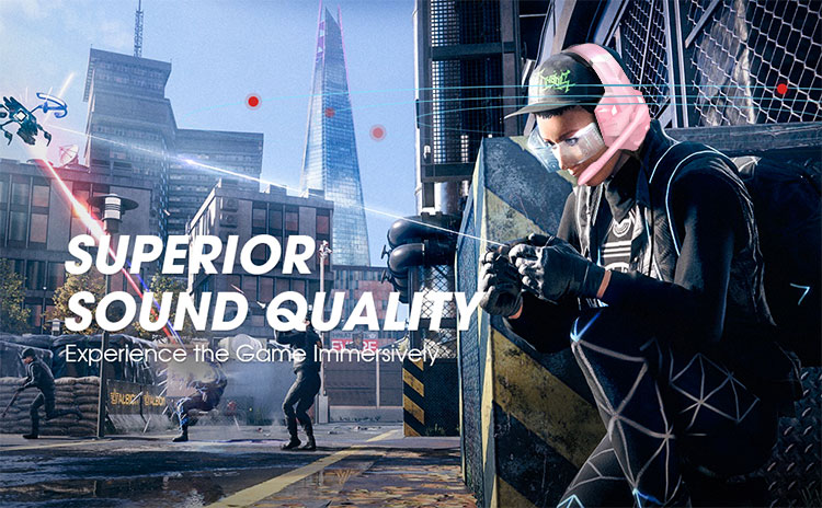 Stereo Hifi Over The Ear Custom Gaming Earphones Wired With LED Mic For PC Xbox PS5