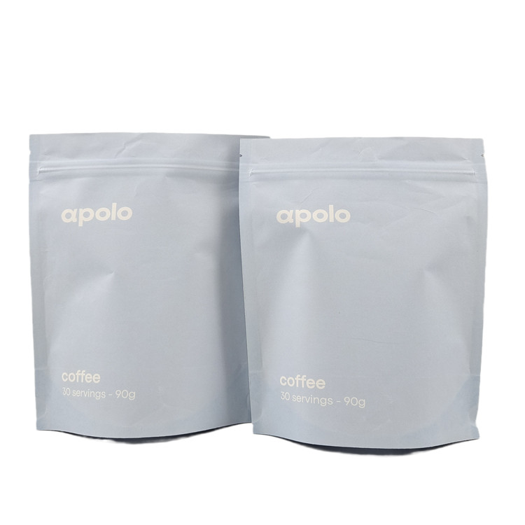 Custom Printed Kraft Paper Stand Up Zipper Bag Resealable Mylar Bags for Coffee Bean Powder