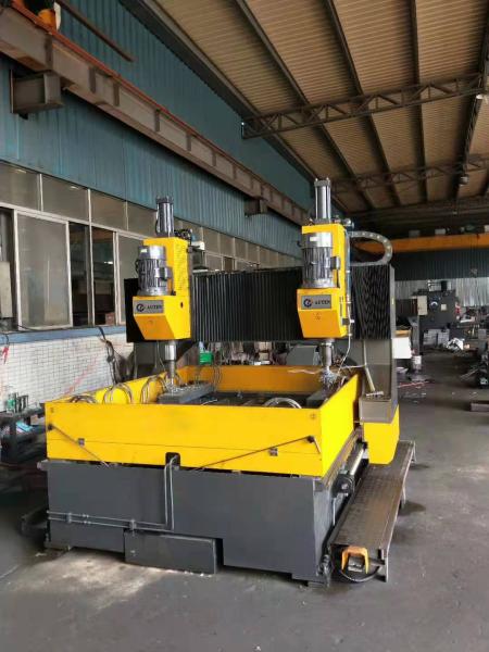 Movable Metal Flange Plate Drilling Machine CNC Double Spindle