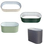 Planting Oval Galvanized Steel Raised Garden Bed Kit 32 Inch For Gardening