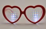 Red Frame Plastic Diffraction Glasses For Night Club , Dance Event