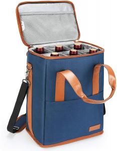 China Xl Insulated Cooler Bag Pouch For Groceries Wine 6 Bottles 8.6X7.1X12.5 on sale