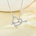 YASVITTI 925 Sterling Silver Women's Necklace 'One Arrow through the Heart'