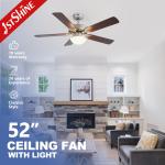 MDF Blades Decorative Ceiling Light Fan Low Noise DC/AC Motor For Living Room