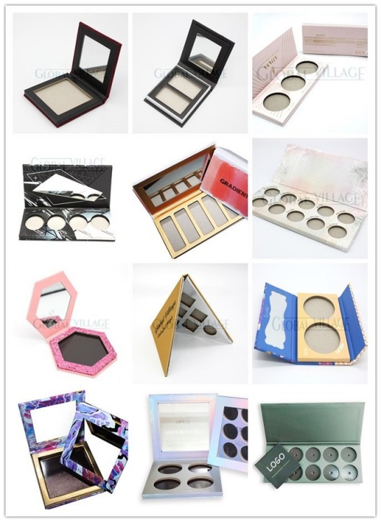 Cosmetic 2 Hole Empty Eyeshadow Palette Greyboard Cheek Palette