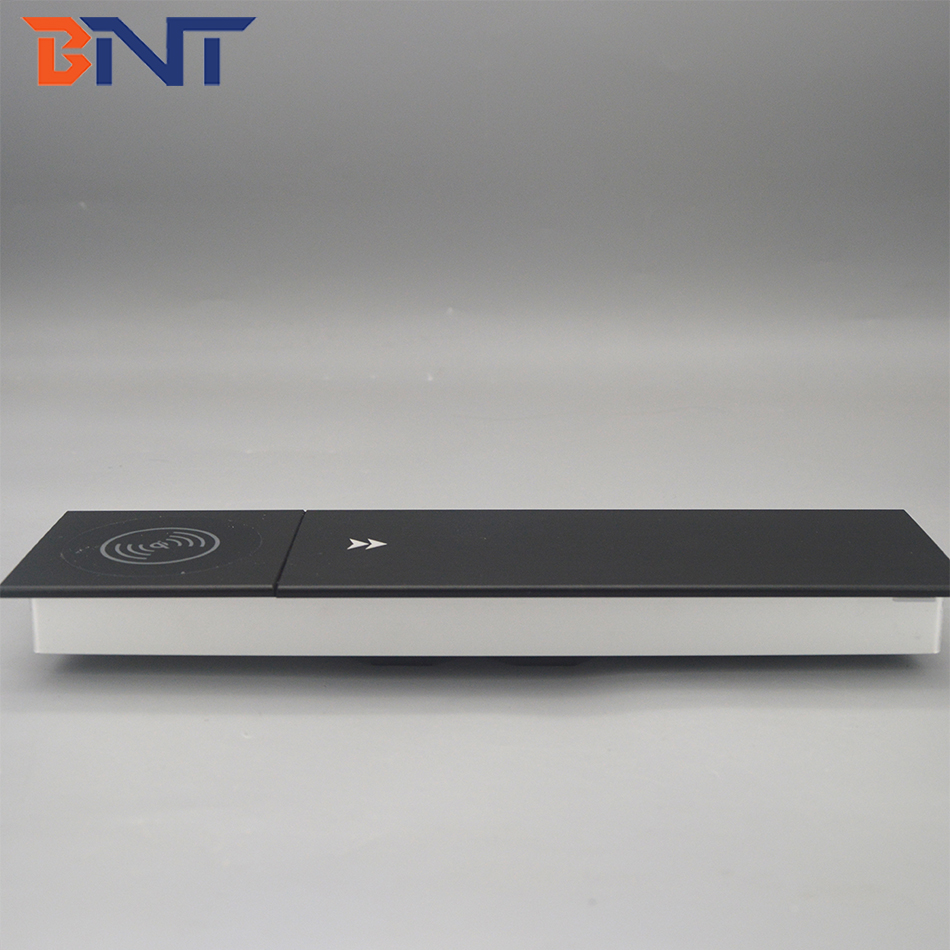 With wireless phone charger desktop EURO power sliding socket for office table