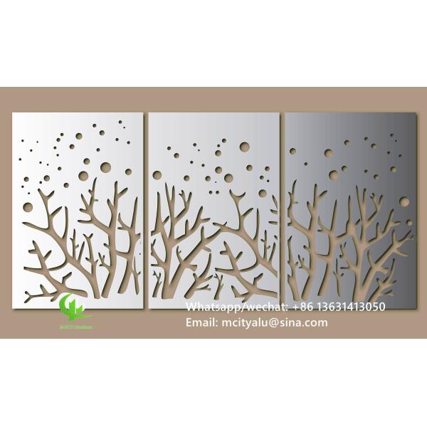 Tree Aluminum perforated sheet for facade cladding fence garden privacy screen with 2mm thickness laser cutting