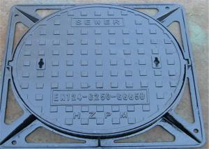 Wholesale D400 Ductile Cast Iron Inspection Covers Road Facilities Round Square Type from china suppliers