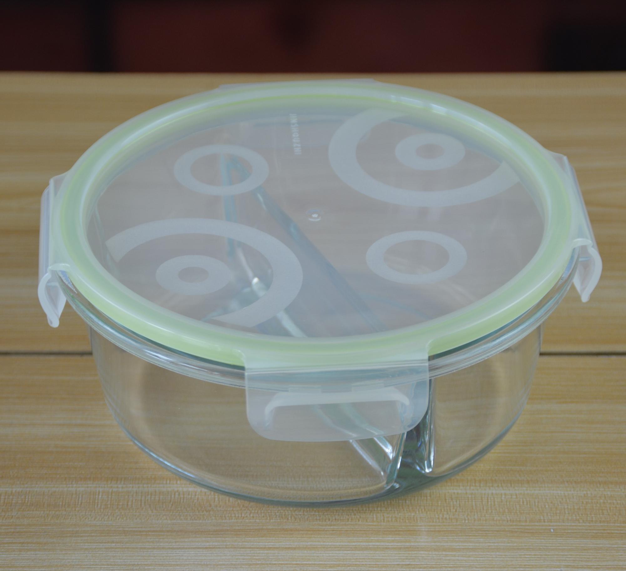 Two Pots Borosilicate Clear Glass Storage Jars , Glass Bowls With Lids