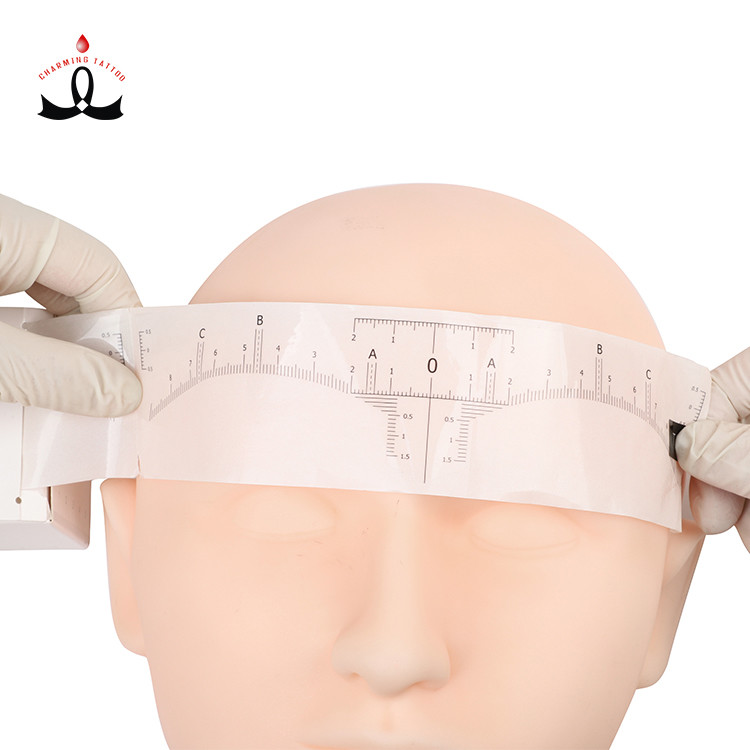 Clear Permanent Makeup Microblading Eyebrow Ruler Sticker 50pcs/ Roll
