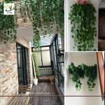 UVG interior decoration 1 meter green hanging faux ivy with plastic vine leaves