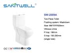 White Color Close Coupled Water Efficient Toilets Ceramic Material 650 * 375 *
