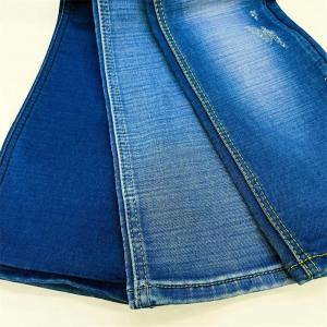 China Rich Hatch Cross Slub Fake Knitted Denim Fabric Material Firm Hand Feel on sale