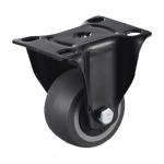 2 Inch Rigid Plate Polypropylene Black Light Duty Casters Wheel For Machinery