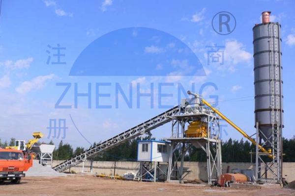 High Precision Belt Type HZS90 Concrete Batching Plant 90 m3/H Capacity Full